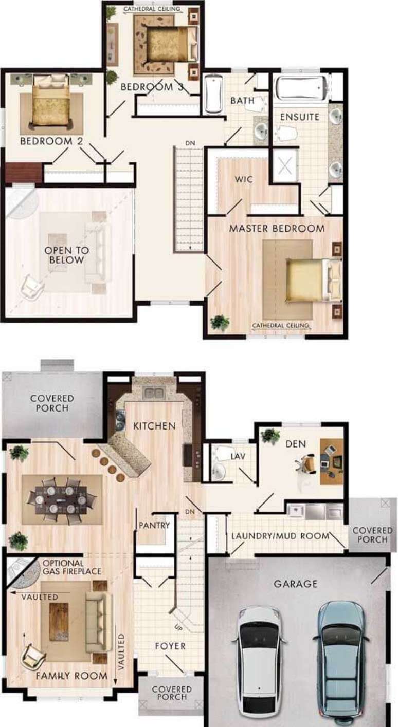 46. Planta de sobrado com dois andares &ndash; Via: Pinterest