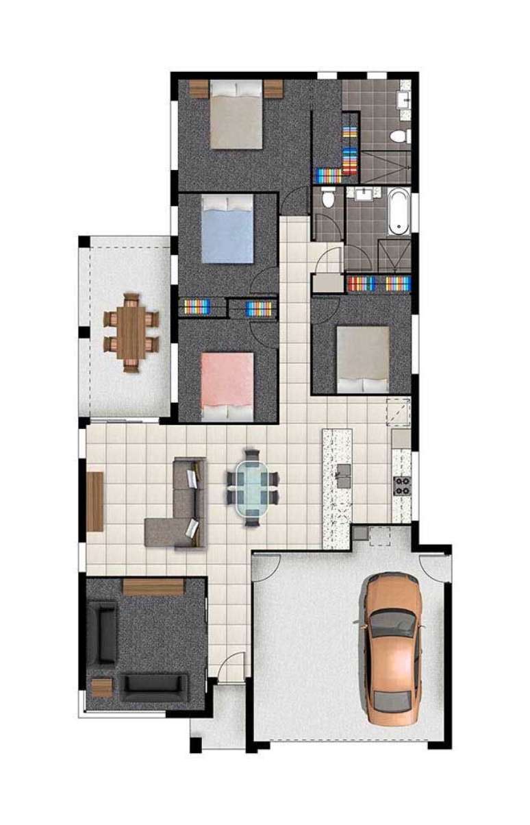 49. Planta de sobrado com garagem &ndash; Via: Pinterest