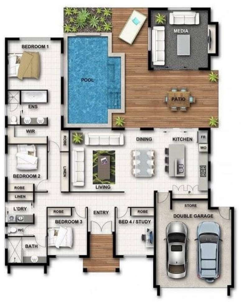 60. Planta de sobrado com piscina &ndash; Via: Instagram