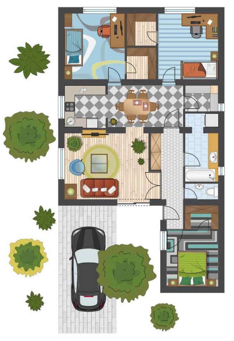 66. Planta de sobrado completo e pr&aacute;tico &ndash; Via: Pinterest