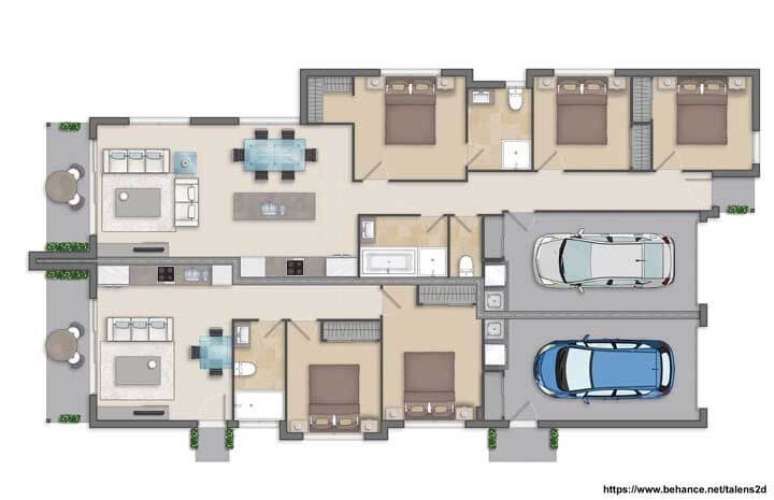 7. Planta de sobrado com dois andares &ndash; Via: Talens 2d