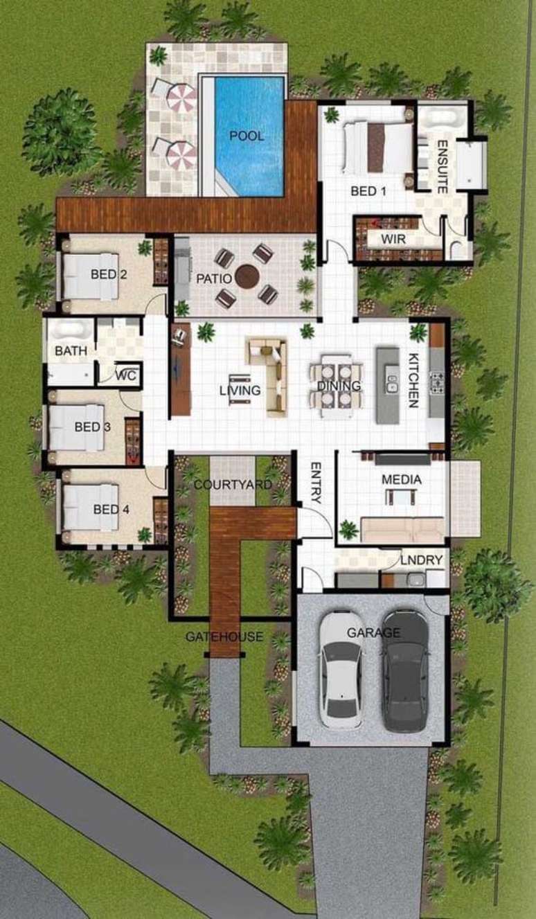 2. Planta de sobrado moderno &ndash; Via: Pinterest