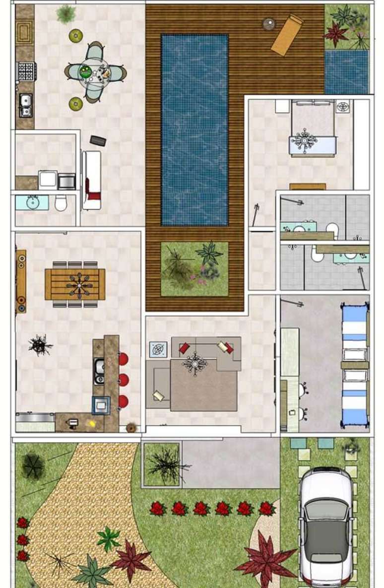 24. Planta de sobrado simples &ndash; Via: Pinterest