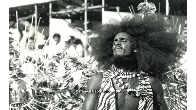 O dançarino e ativista Nelson Triunfo, durante o carnaval de São Paulo de 1981, em imagem do documentário 'Ôrí'