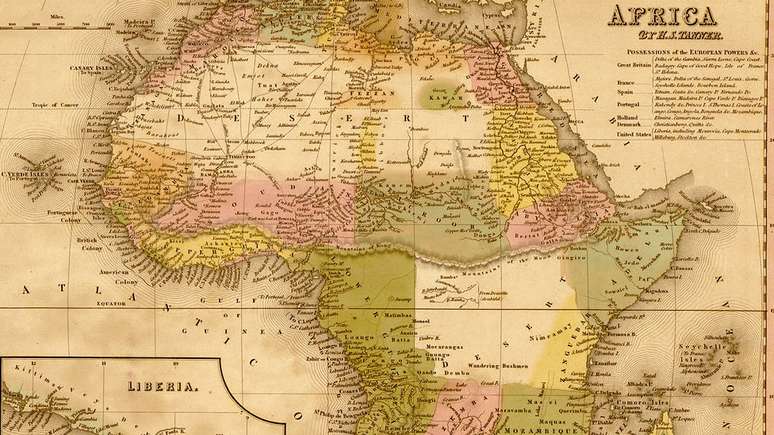 As montanhas Kong aparecem em muitos mapas africanos antigos