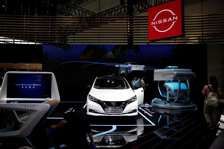 Veículo elétrico da Nissan em exibição em Xangai, China 
27/09/2020
REUTERS/Tingshu Wang