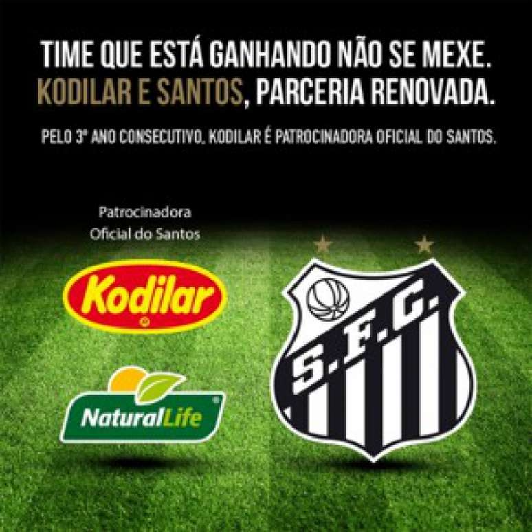 Santos anunciou a renovação do contrato com a Kodilar (Imagem: Reprodução)
