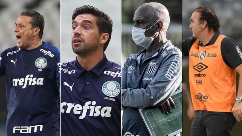 Palmeiras e Santos passaram por mudanças no comando técnico na temporada de 2020 (Foto: Divulgação)
