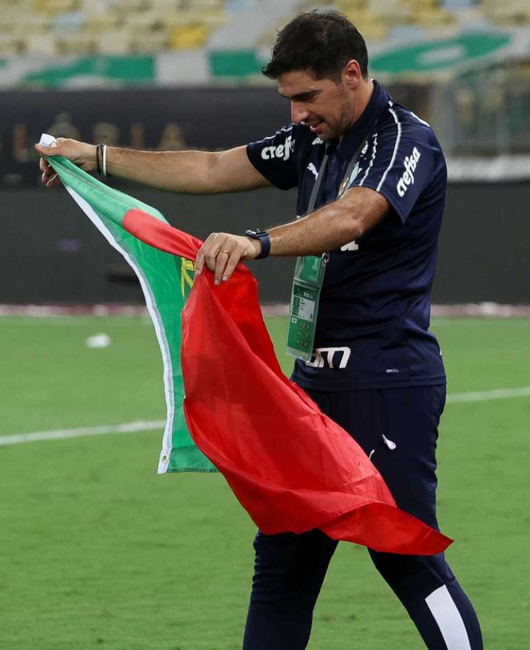 Abel Ferreira festeja o título (Foto: César Greco/Palmeiras)