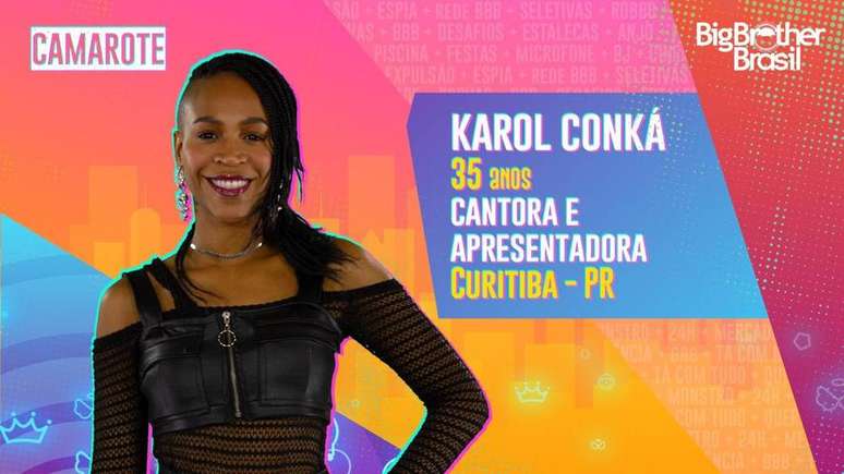 A cantora Karol Conka é natural de Curitiba e tem 32 anos de idade.