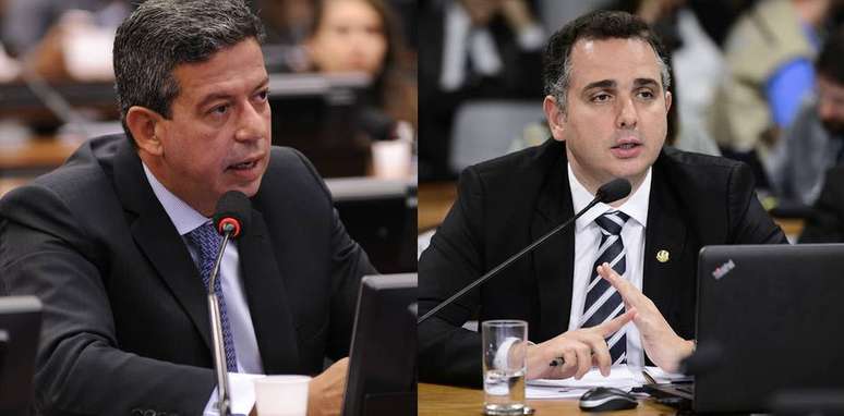 Candidatos à presidência da Câmara e do Senado, respectivamente, Arthur Lira e Rodrigo Pacheco