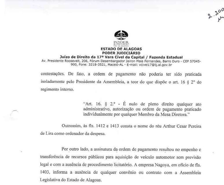 Sentença da Justiça alagoana considera que autorização para compra foi ilegal