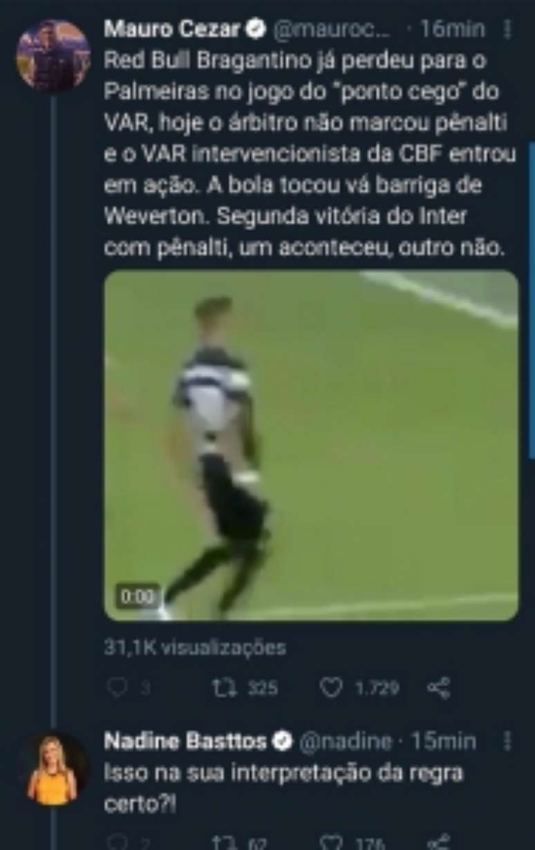 Começo do diálogo entre os dois (Foto: Reprodução/Twitter)