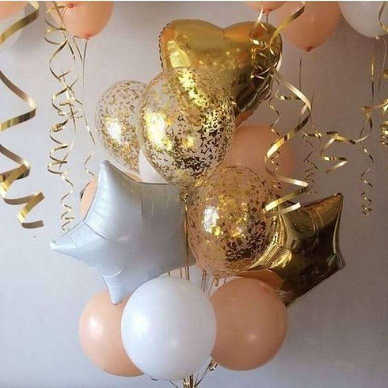 26. Balões são sempre presentes na decoração de festa de 15 anos, por isso, escolha os mais diferentes e divertidos para a sua festa – Foto: Pinterest