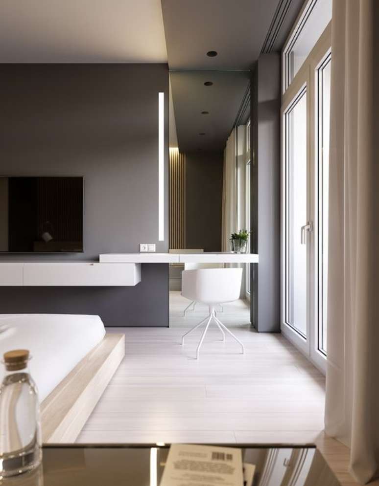 15. Cadeira para penteadeira branca suspensa &ndash; Via: Behance