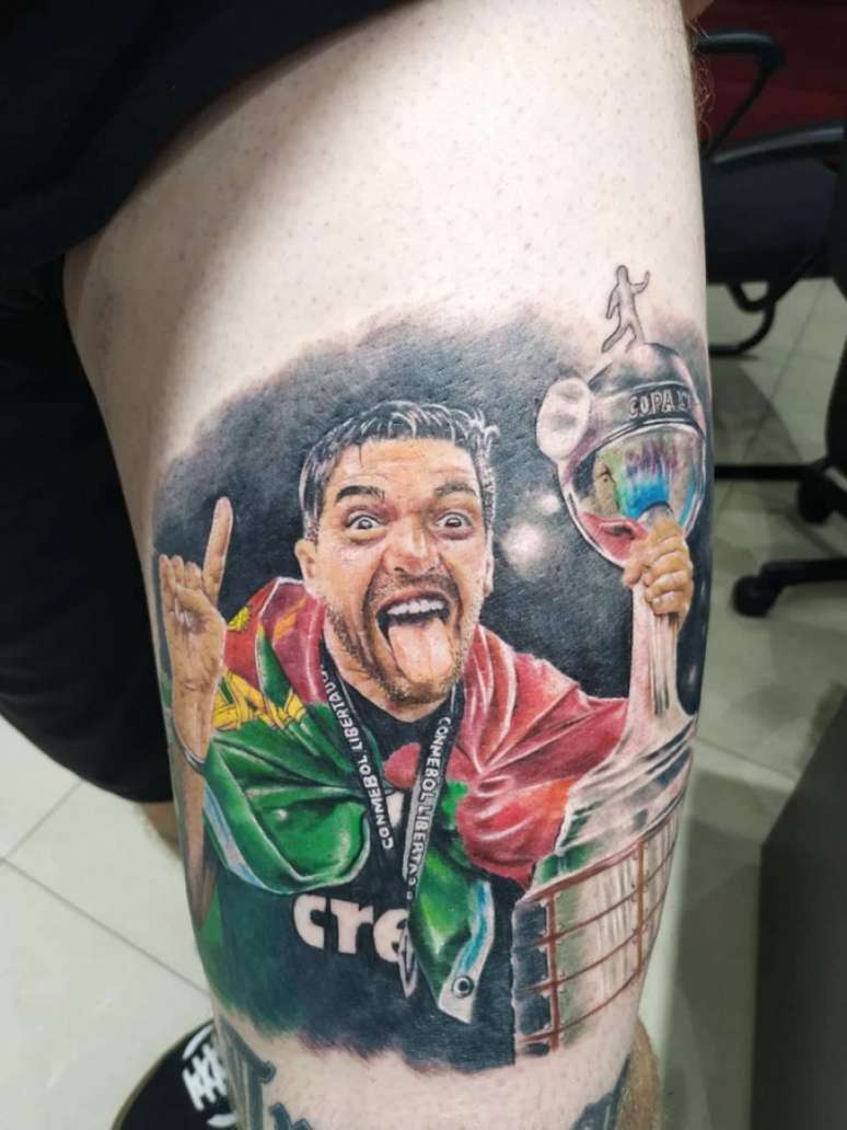 A tatuagem com o rosto de Abel (Foto: Arquivo Pessoal)