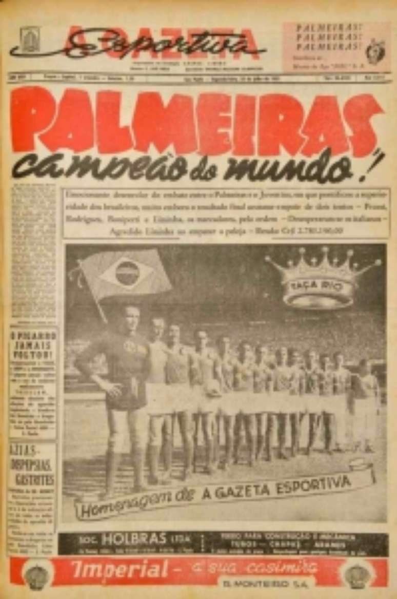 Liga Retrô Acessórios Livros Palmeiras Campeão do Mundo 1951