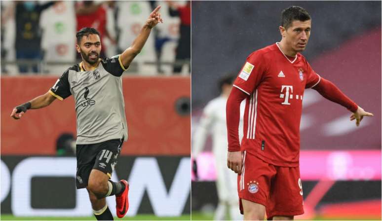 El Shahat e Lewandowski estão entre os principais nomes de Al Ahly e Bayern de Munique (Foto: AFP; AFP)