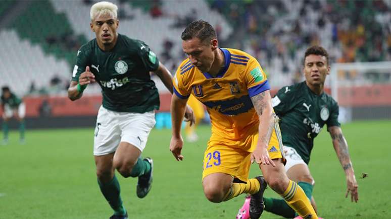 O Tigres (MEX) bateu o Palmeiras por 1 a 0 (Foto: Karim JAAFAR / AFP)