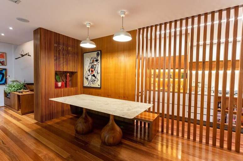 4. Invista em divis&oacute;rias vazadas para a decora&ccedil;&atilde;o de ambientes pequenos &ndash; Foto: habitissimo