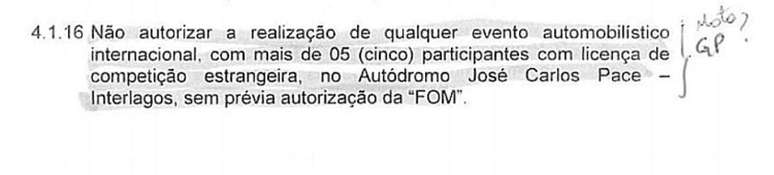 No modelo anterior do contrato, era a F&oacute;rmula 1 quem tinha o poder para autorizar outros eventos internacionais