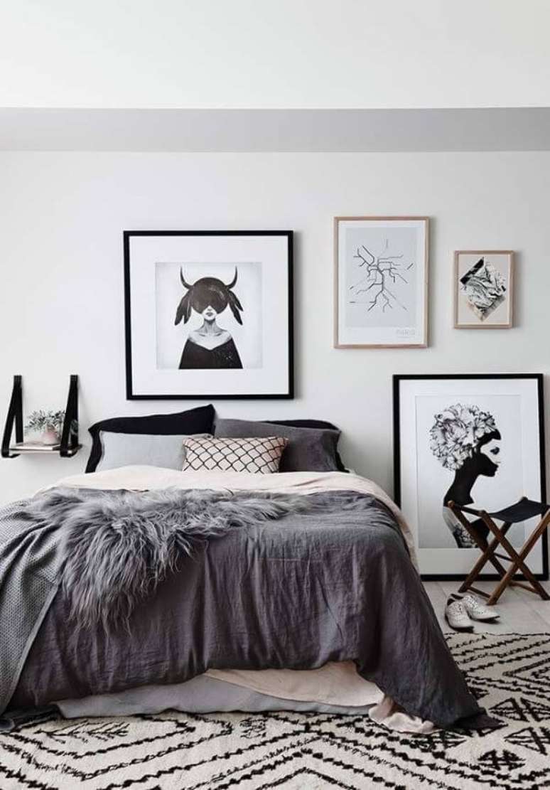 9. Quarto com tapete escandinavo &ndash; Via: Pinterest