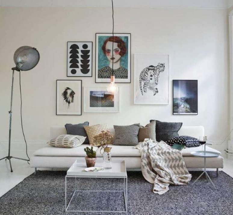 42. Sala de estar com decoração escandinava – Via: Pinterest
