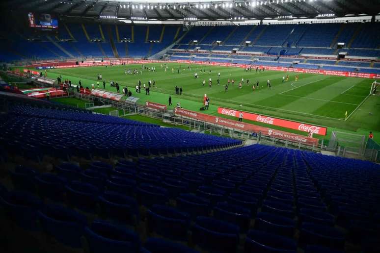 Estádio Olímpico de Roma, na capital italiana, receberá portugueses e ingleses (Foto: FILIPPO MONTEFORTE / AFP)