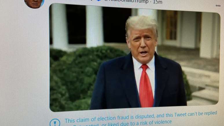 O Twitter classificou a resposta do presidente Trump aos protestos como um "risco de violência"