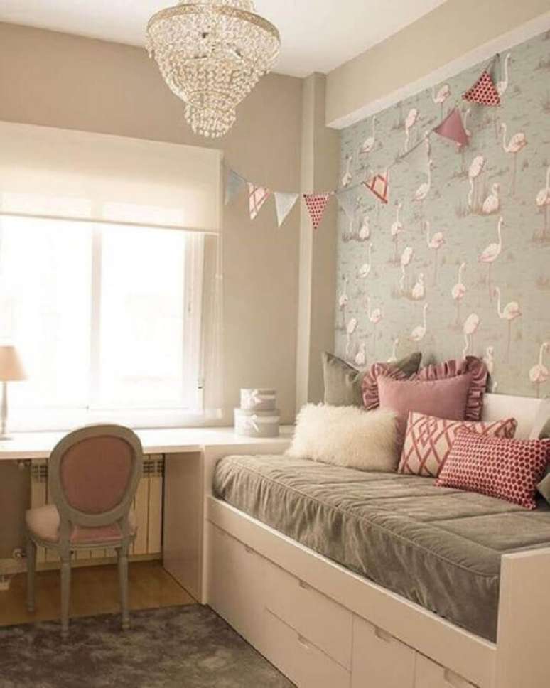 7. Invista em móveis planejados para a decoração de quarto de adolescente feminino – Foto: Baú de Menina