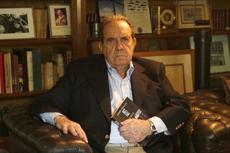 ex-governador do Estado de São Paulo e ex- ministro, Paulo Egydio Martins, durante entrevista para o jornal O Estado de S. Paulo, na capital paulista, para matéria sobre a PUC - 30 anos de invasão. Paulo Egydio governou o Estado durante o período da ditadura militar, entre 1975 e 1979. Morreu nesta sexta- feira, 12 de fevereiro de 2021, aos 92 anos. A causa da morte não foi mencionada. A notícia do falecimento foi transmitida pelo governador de São Paulo, João Doria (PSDB).