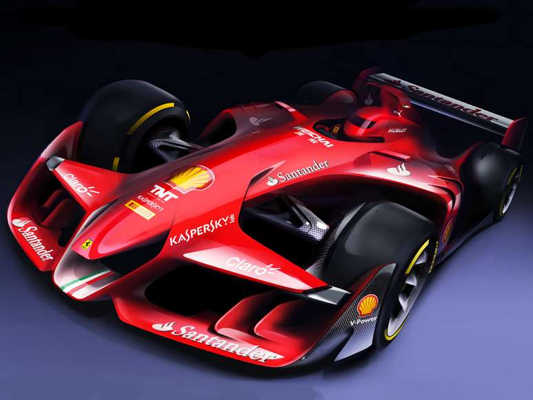 Carro-conceito de Fórmula 1 feito pela Ferrari: espaço para um motor elétrico dianteiro.