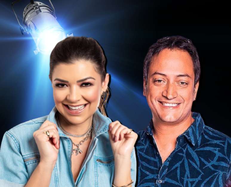 A apresentadora Amanda Fran&ccedil;ozo e o jurado veterano, maestro Rodrigo Costa: empolga&ccedil;&atilde;o com a busca por novas voze