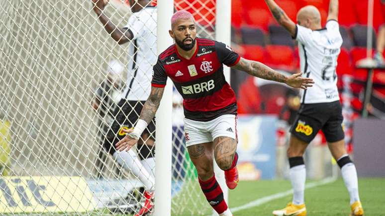 Gabigol comemora gol da vitória sobre o Corinthians (Foto: Alexandre Vidal/Flamengo)