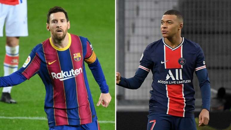 Messi e Mbappé serão os dois grandes protagonistas (Montagem Lance!
Fotos: AFP)