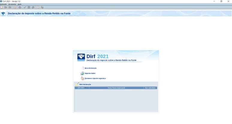 A Dirf 2021 é gerada por meio do Programa Gerador da Declaração Dirf da Receita Federal, disponível para download a usuários de Windows e Linux.