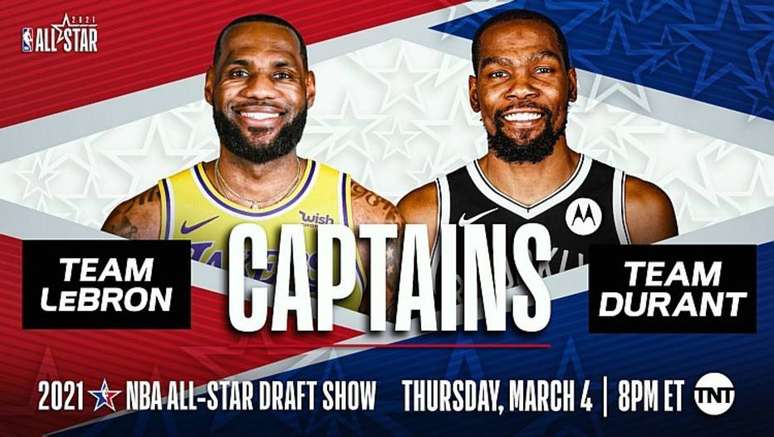 Mais votados, LeBron e Durant serão os capitães dos times do All-Star Game