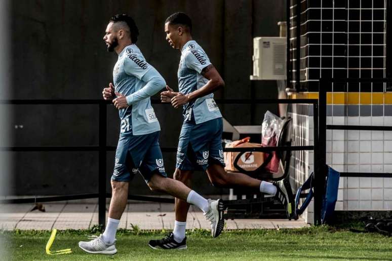 Pará e Madson em treinamento do Peixe (Foto: Ivan Storti/Santos FC)