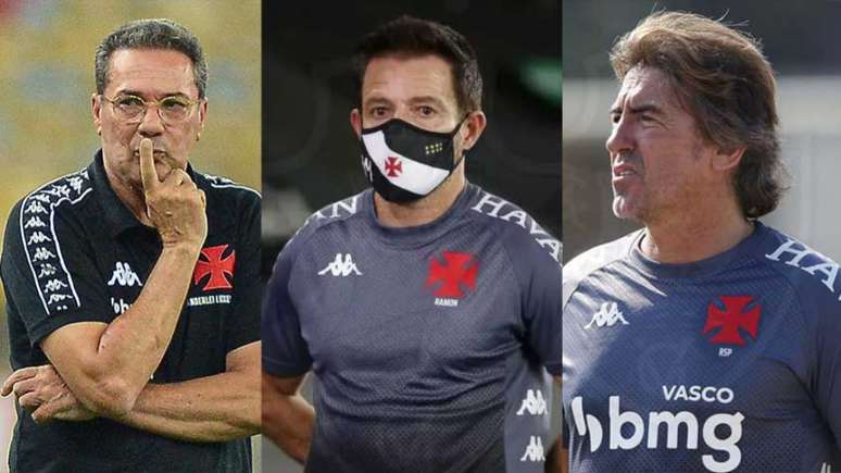 Vanderlei Luxemburgo, Ramon Menezes e Ricardo Sá Pinto guiaram o Vasco no Brasileiro (Montagem Lance)