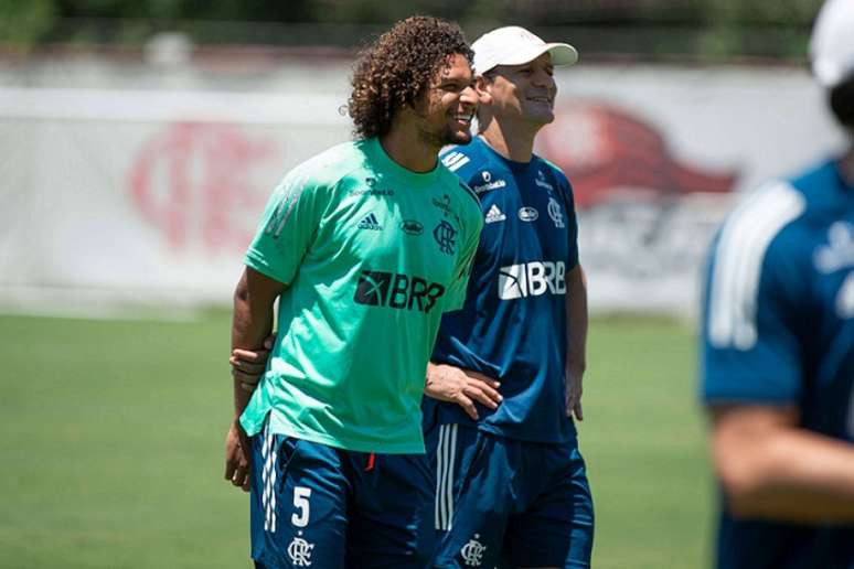 Arão em treino no Ninho do Urubu (Foto: Alexandre Vidal/Flamengo)