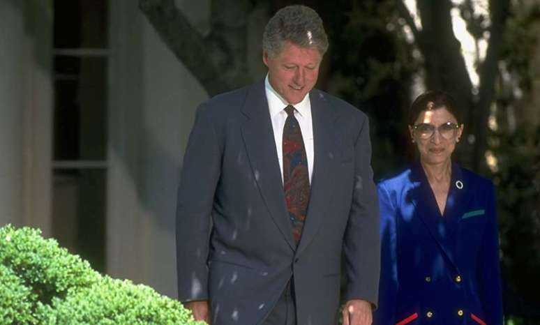 Bill Clinton e Ruth Bader Ginsburg em 'A juíza' (2018)