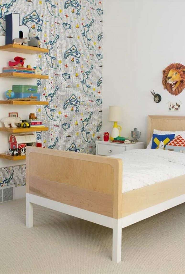 7. Invista em nichos e prateleiras para organizar e decorar o quarto para criança – Foto: Pinterest