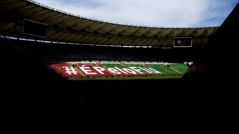 Mosaico do Fluminense nas finais do Carioca (Foto: MAILSON SANTANA/FLUMINENSE FC)