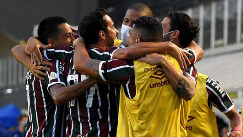 Fluminense comemora gol contra o Santos na penúltima rodada (Foto: Mailson Santana/Fluminense FC)