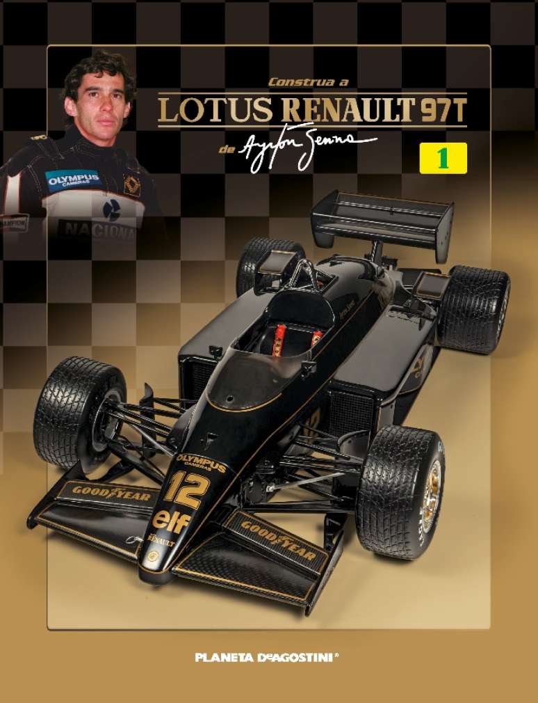 Com escala 1/8, a miniatura do Lotus 97T guiado por Senna em 1985 conta com carroceria feita de metal. 