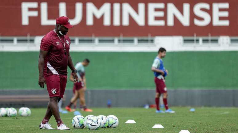 Marcão, em treino do Fluminense no CT Carlos Castilho (Foto: Lucas Merçon/Fluminense FC)