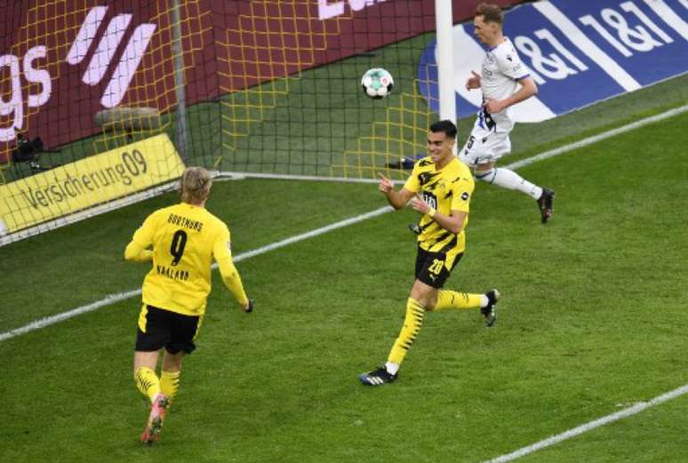 Reinier marcou seu primeiro gol com a camisa do Dortmund (INA FASSBENDER / AFP / POOL)