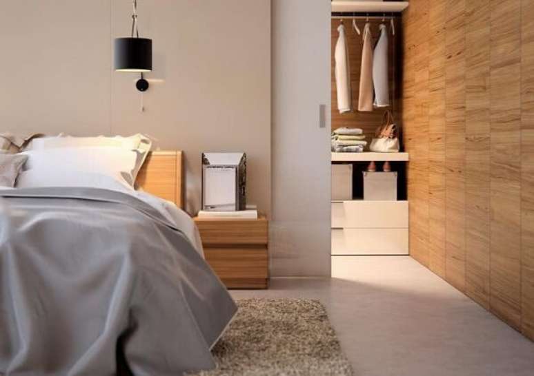 29. Existem diferentes modelos de porta de correr para quarto com closet. Fonte: Pinterest