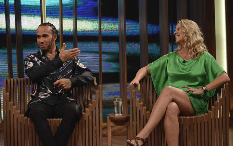 Mariana Becker participou da entrevista de Lewis Hamilton no programa de Pedro Bial