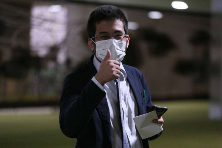 O deputado federal Kim Kataguiri, l&iacute;der do Movimento Brasil Livre